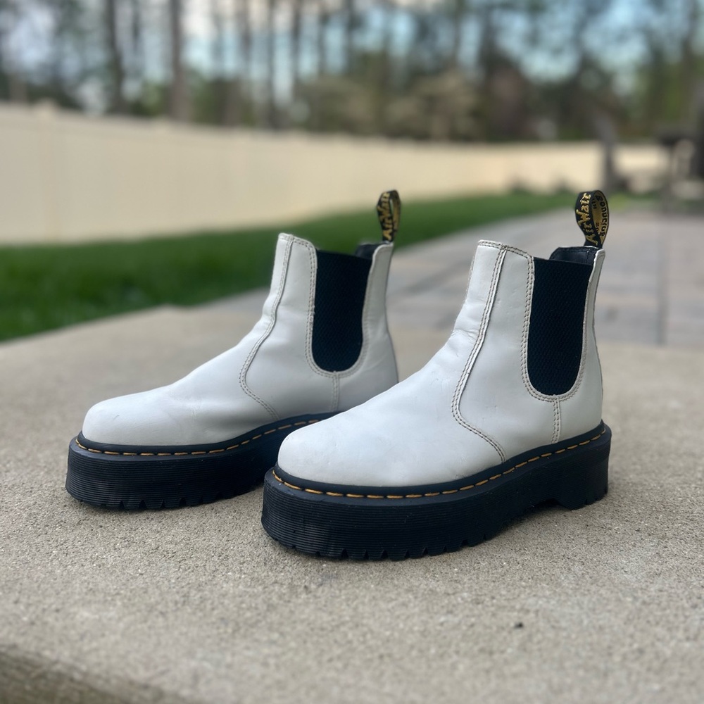 Dr. Martens White Chelsea Boots